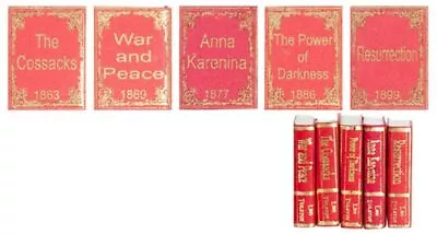 Dollhouse Miniature Set Of 5 Gold Embossed Classic Books • $13.99