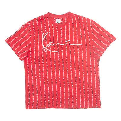 Vintage KARL KANI Mens T-Shirt Red 90s L • £20.99