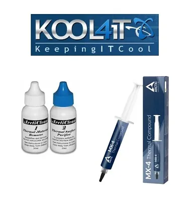 ARCTIC MX-4 4g Thermal Compound Paste 2024 And ArctiClean CPU GPU Cleaner Pack • £15.97