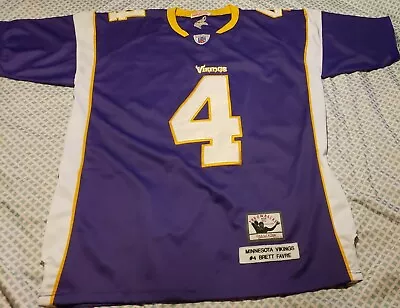 Brett FAVRE #4 Mitchell & Ness THROWBACKS AUTH JERSEY MN VIKINGS Mens Sz 54 🏈 • $69