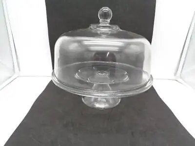Vtg Glass Pedestal Cake Stand Plate W/ Dome Cover Arcoroc Luminarc 12 Diax4 High • $49.99