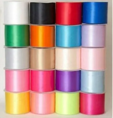 Satin Ribbon Extra Wide Sash 4 Inch 100mm 20 Colours Wedding Hen Nights Partys • £2.39