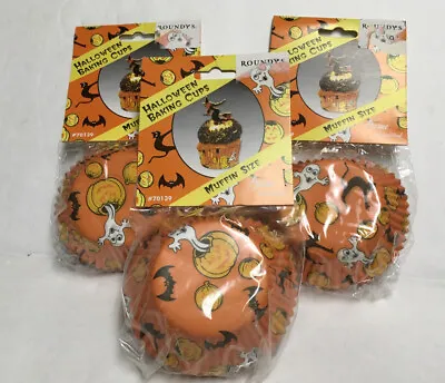 Lot Of 3 Vntg Acme Mini Muffin Halloween Paper Baking Cups Sealed 50 Each • $14