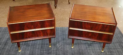 Pair Of Mid Century Modern William Hinn Swedish Walnut Night Stands • $1600