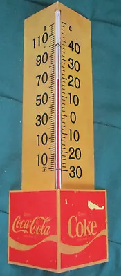 Vintage Coca Cola Corner Thermometer Diner Advertising Coke Script USA 14 1/2 • $15.95