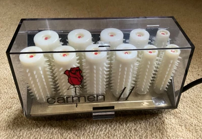 £28 • Buy Vintage CARMEN Heated Rollers 11 With Clips. Working. Original Instructions.