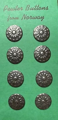 Vintage Pewter Buttons! Norwegian Made. High Quality • $19.50