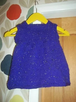 Baby's Hand Knitted Pinafore Dress 6-12 Months NEW • £5.75