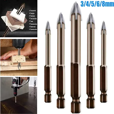 5Pcs Efficient Drilling Tool Glass Ceramic Tile Triangle Drill Bit Multifunction • $8.92