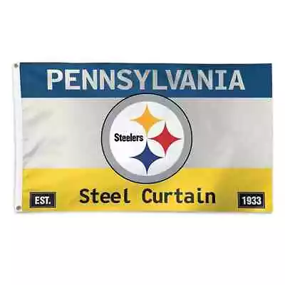 Pittsburgh Steelers Steel Curtain Pennsylvania 3ft X 5ft Flag Man Cave  • $12.97