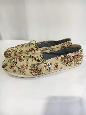 Vintage Toms Women Shoes Slip-on Floral Print Size 9 • $15.52