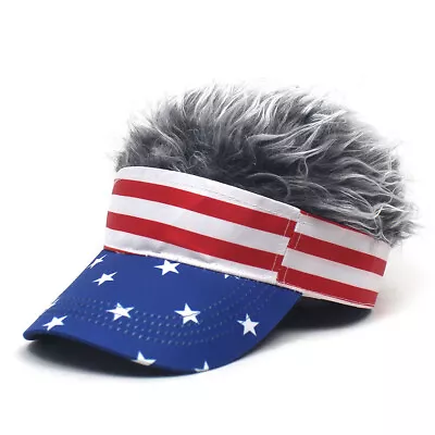 Baseball Golf Hat Sun Visor Wig Hat With Fake Flair Hair Outdoor Sports Cap • $11.38