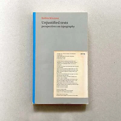 £49 • Buy Unjustified Texts: Perspectives On Typography Robin Kinross (2002 Graphic Design