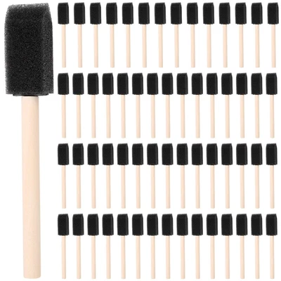 $13.99 • Buy 60Pcs Small Foam Paint Brush Sponge Foam Brush Painting Set Wood Handle 1 Inchh