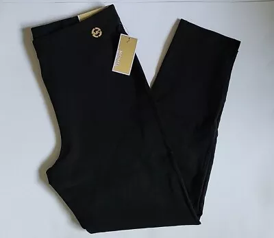 MICHAEL KORS Women`s Super Skinny Pull On Pants Round MK Logo Black Size M L XL • $32.98