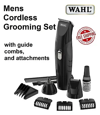 WAHL Cordless Beard Hair Shaver Grooming Kit Rechargeable Electric Nose Ear Hair • $58.90