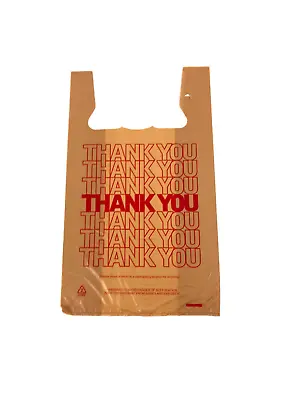 $18.99 • Buy T-shirt Thank You Plastic Retail Carry Out, Take Away, Check Out Bag 15x7x26 