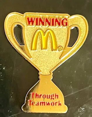 McDonald's Winning Through Teamwork Trophy Collectible Lapel Hat Pin • $5.89