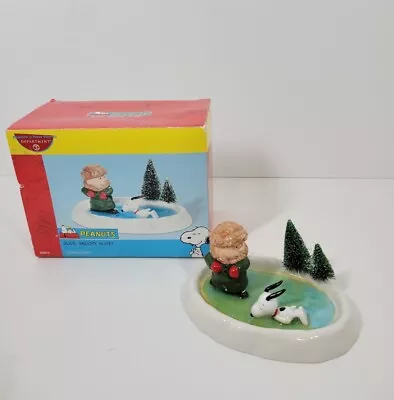 Department 56 Charlie Brown Slide Snoopy Ceramic Winter Scene Peanuts Retired  • $21.98