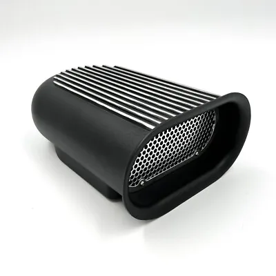 14  Black Aluminum Hilborn Finned Hood Scoop Air Cleaner 4 Barrel Carb 5-1/8  • $124.99