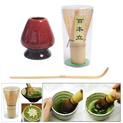 $17.89 • Buy Japanese Style Matcha Tea Whisk Set Exquisite Bamboo Tea Scoop Red