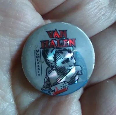 Vintage 80s ~ VAN HALEN ~ MCMLXXXIV ~ 1984 ~ Prism Foil Pin Button Pinback Badge • $11.17