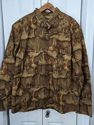 Cabela's NWT Men's Size XL Button Down Shirt Brown Ducks • $35