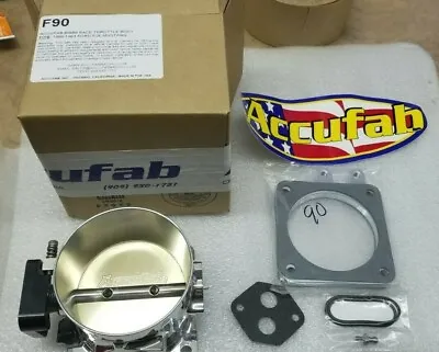 86-93 Mustang 302 5.0 Accufab 90mm Race Throttle Body With Cable Spacer Bracket • $365