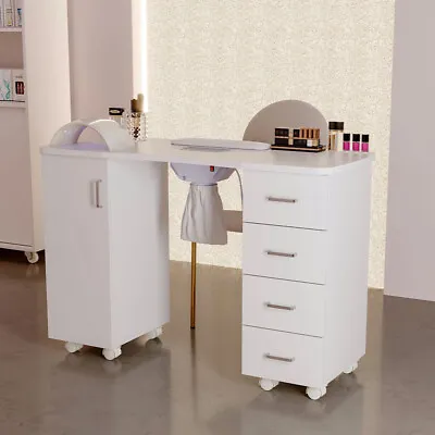 Manicure Nail Table Nail Beauty Technician Desk Art Workstation W/Dust Collector • £169.95