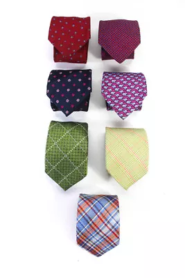 Thomas Pink Designer Mens 100% Silk Patterned Neck Ties Green Pink Blue Lot 7 • $34.99