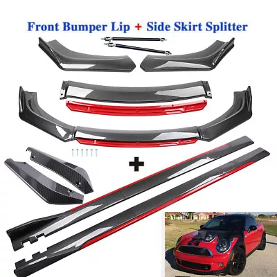 For MINI COOPER Front Bumper Lip Spoiler Splitter Chin + Side Skirt + Strut Rods • $159.99