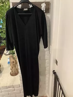 Vintage Lucie Ann Neiman Marcus  Black Cloth Robe House Dress Sz Av • $19.99