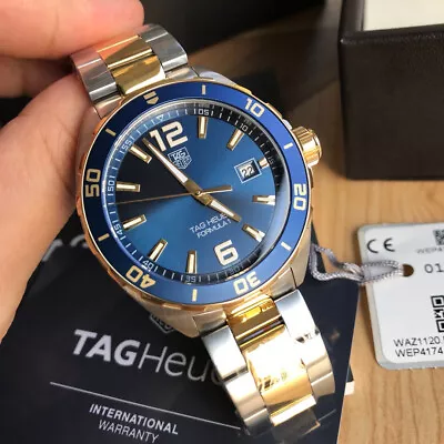 Tag Heuer 41mm WAZ1120.BB0879 Formula 1 Blue Dial Two-Tone Mens Watch • $1098