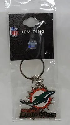 Miami Dolphins Heavyweight Metal Keychain Key Ring • $9.95
