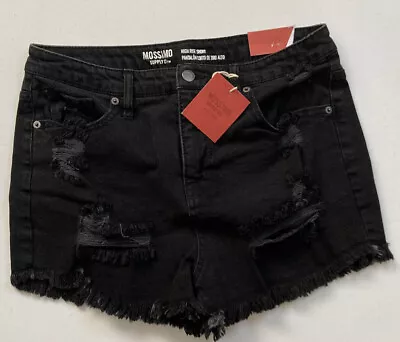 NWT Mossimo Supply Co Women's Size 10 Black Denim Cut Off Shorts Distressed • $7.25