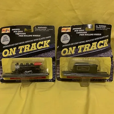 Lot Of 2 Maisto On Track Train Die Cast & Plastic 98 And Roaring Camp Boxed • $20