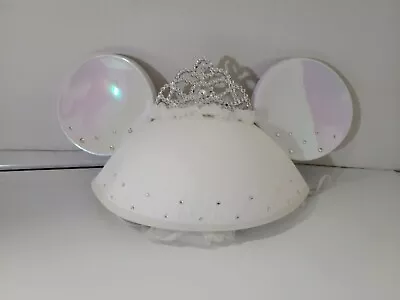 Disney Parks Exclusive Minnie Mouse Bride Ears Sparkling Crown W/veil NEW • $14.95