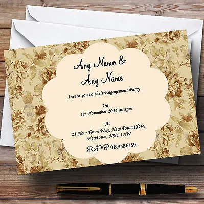 Vintage Garden Tea Party Engagement Party Personalised Invitations • £9.99