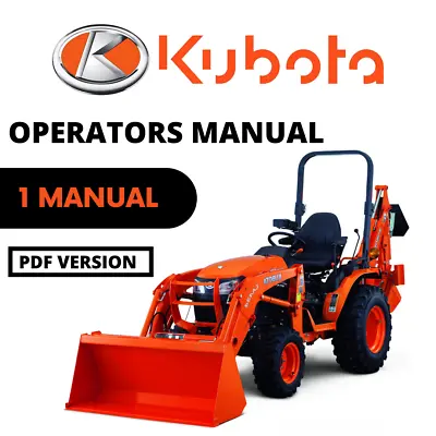 Kubota Tractor B26TL Operators Manual PDF USB • $25