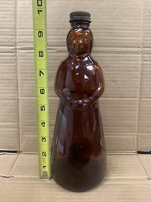 Vintage Mrs. Buttersworth Syrup Lady Figural Brown Bottle With Cap 1975 10” Tall • $35