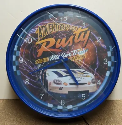 Rusty Wallace Miller Lite Beer Time Machine BACKWARDS RUNNING CLOCK Motion Sign • $89.99