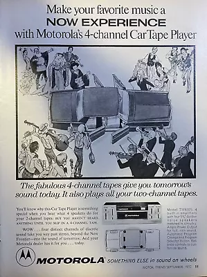 1972 Vintage Magazine Advertisement Motorola 4-Channel Tapes Car Stereo • $9.99