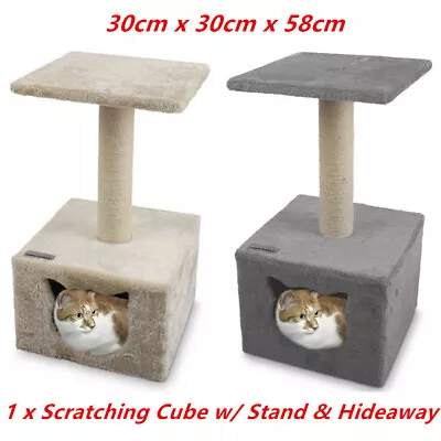 Cat Scratching Tower Tree Hideaway House Post Sisal Pole Scratcher Stand • $49.95