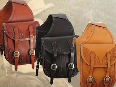 Leather Western Trail Tooling Carving Pack Equipment Horse Saddle Bag • $148.19