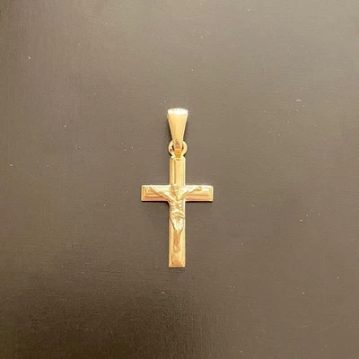 $25 • Buy Gold Pendant 14k Gold Cross Pendant .925 Italy Stamped