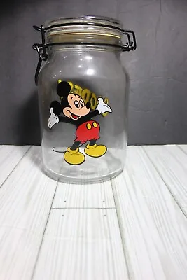 Vintage Mickey Mouse Goodies Cookie/candy Mason Jar Walt Disney Company • $14.50