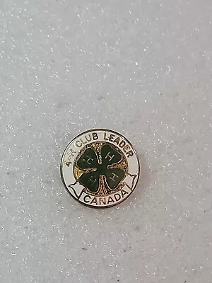 Vintage 4H Club Leader Canada Green Clover Pin Sterling BMCo Gold Coloring • $21.24