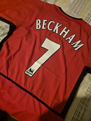David Beckham Manchester United 2002 Home Shirt - Large • £49.95