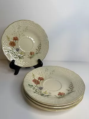 Mikasa Saucers Plates Fine Ivory Margaux D1006  6” Floral 4 Pieces Replacement • $23.96