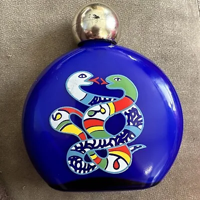 Vintage Niki De Saint Phalle 4oz Empty Bottle Enamel Entwined Serpents Zodiac • $44.95